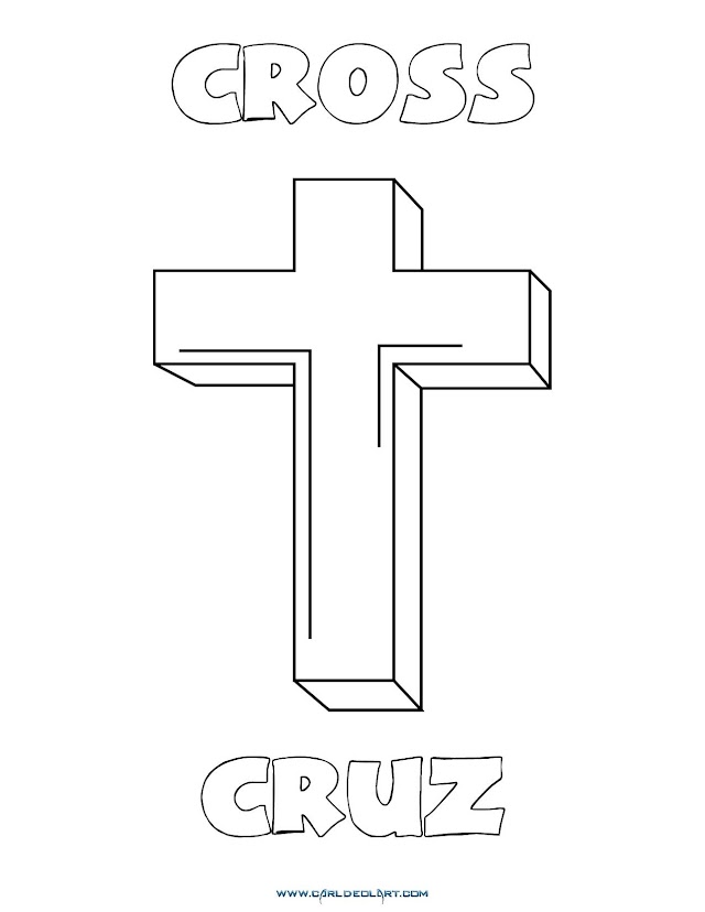 Dibujos Inglés - Español con C: Cruz - Cross