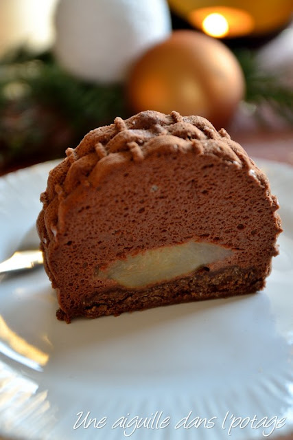 Bûche chocolat-poire/ Noël