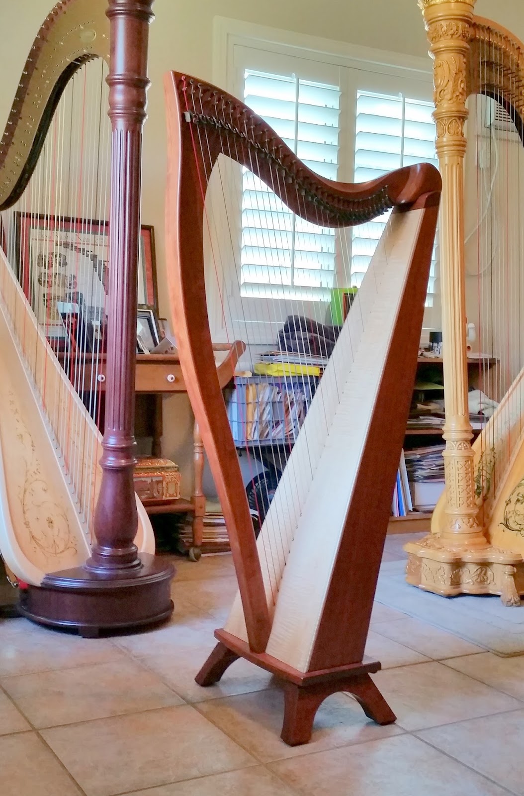 HARP IN LA HARP INFO 2 DUSTY STRINGS NEW FH34 LEVER HARP 13327