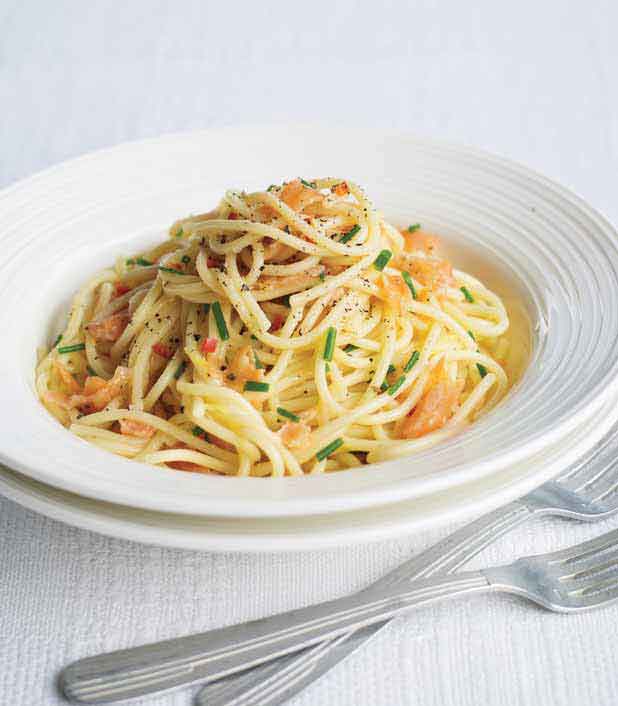 Easy Food Recipes and Cooking Smoked salmon spaghetti with chilli and