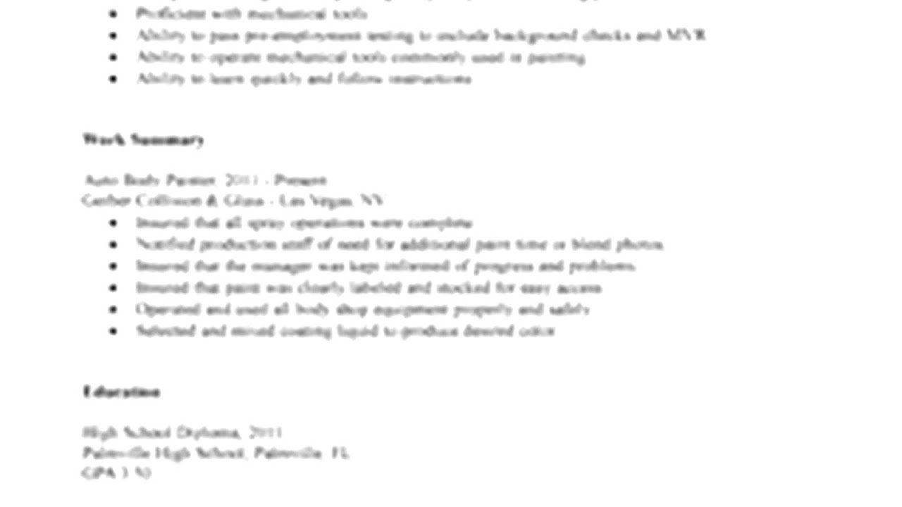 auto body painter job description paint choices auto body job description