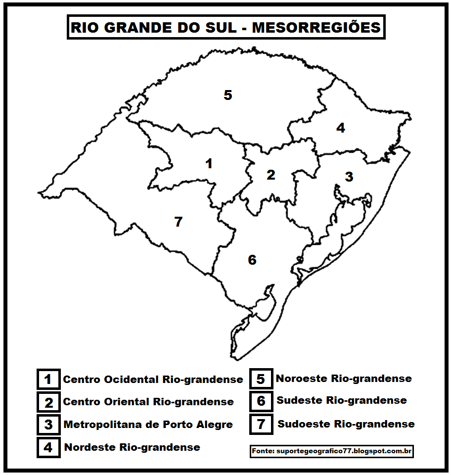 ATIVIDADE COM MAPA MESORREGIÕES DO RIO GRANDE DO SUL Suporte Geográfico ATIVIDADE COM MAPA MESORREGIÕES DO RIO GRANDE DO SUL Suporte Geográfico