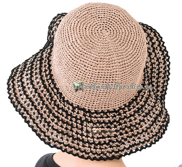Соломенная шляпа крючком. Схемы вязания (4)