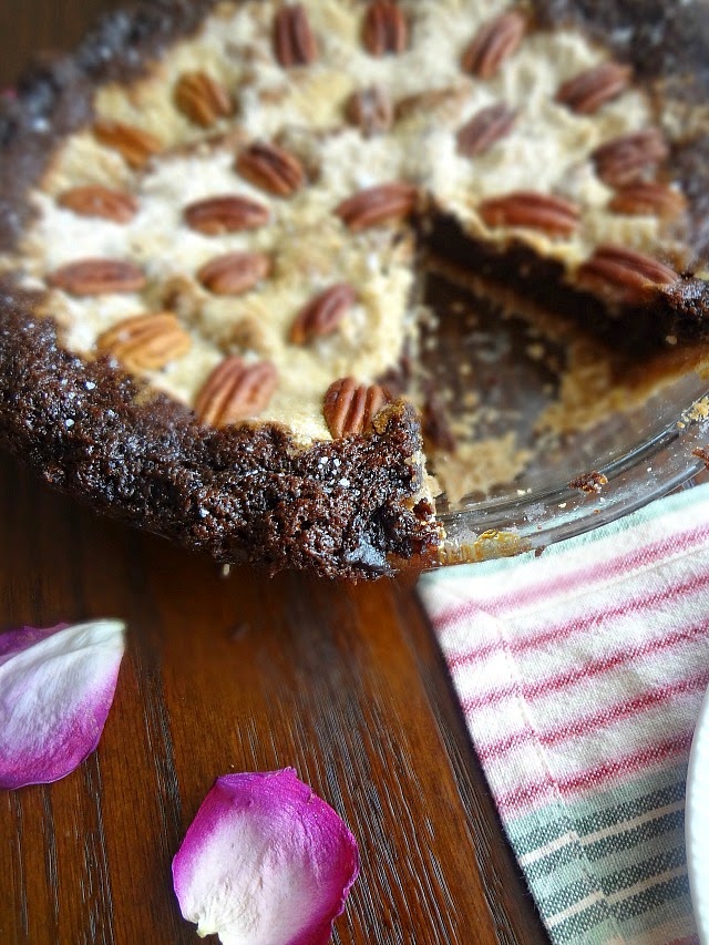 Chocolate Shoofly Pie with Pecan Whole Wheat Crust