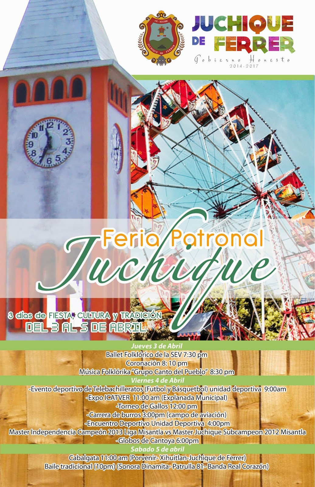 Así en Veracruz Feria Patronal en Juchique de Ferrer del 3 al 5 de abril