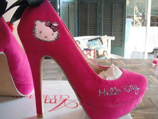 Hello Kitty hot pink high heel shoes