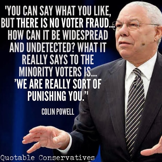 Acerbic Politics: Colin Powell on disenfranchising minority voters