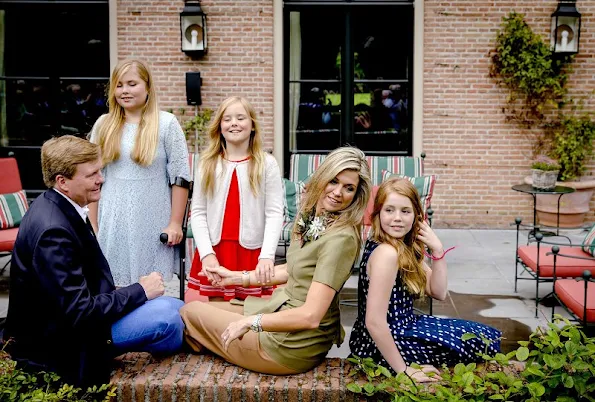 King Willem-Alexander, Queen Maxima, Princess Amalia, Princess Alexia and Princess Ariane at the 2016 Summer photo shoot in Villa Eikenhorst residence.