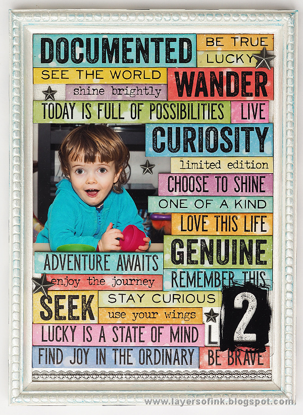 Layers of ink - Bright Words in a Frame by Anna-Karin with Tim Holtz idea-ology