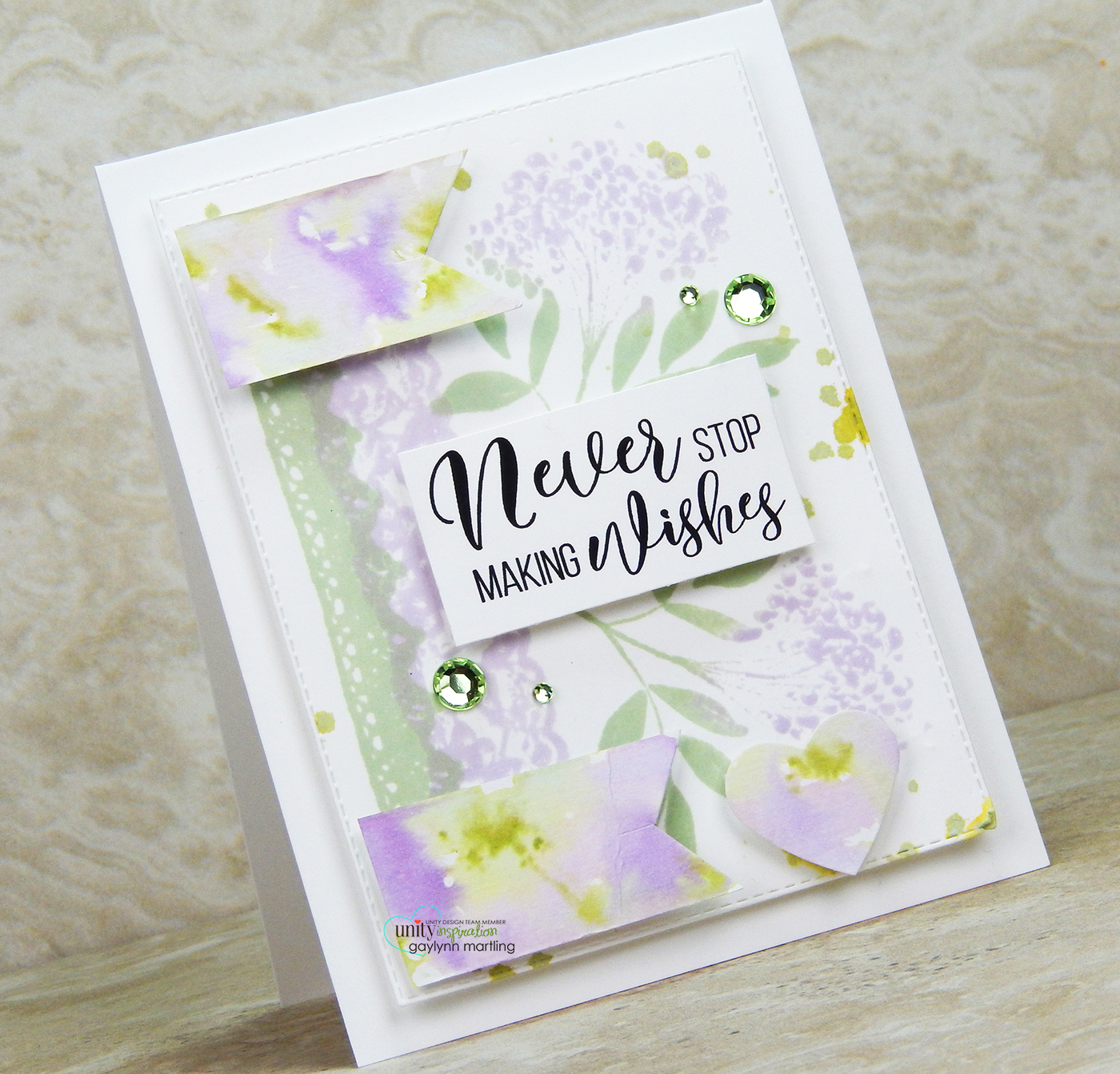 Neat Nook Creations Soft floral stamping and watercolor card accents.