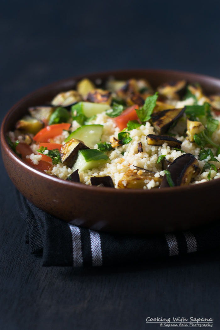 Grilled Aubergine Tabbouleh Cooking With Sapana