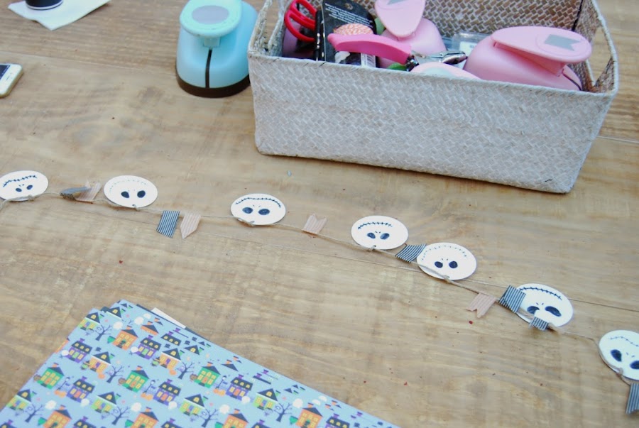 guirnalda fácil para Halloween. Easy halloween Jack Skellington garland