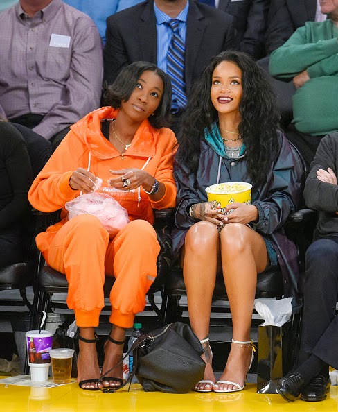 Rihanna and best pal Melissa Forde at Jan. 2015 Lakers Game