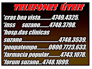 Telefones Úteis Locais.