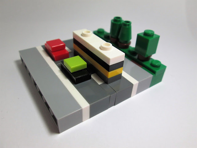 MOC LEGO Micro paisagem Táxi e Carris