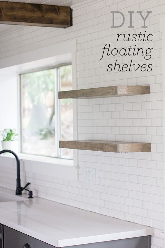 DIY Floating Shelves Kitchen