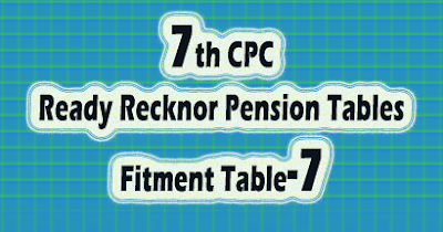 7th CPC Ready Reckoner Pension Tables – Fitment Table-7 - Latest 7th ...