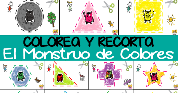 Monstruo De Colores Colorea Y Recorta Figuras Geometricas