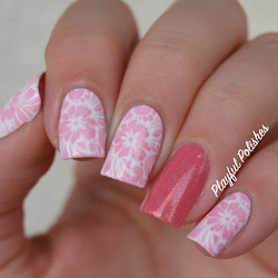 pink holo nail flower