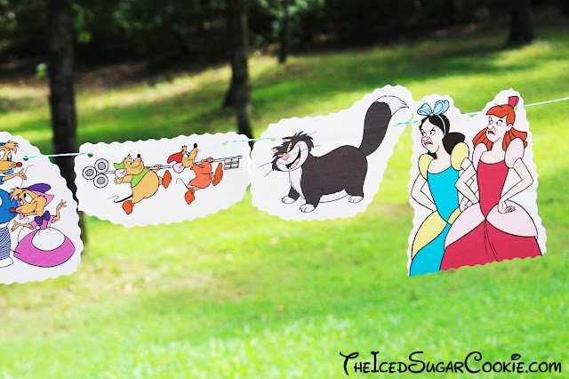 DIY Cinderella Birthday Party Banner Ideas- Disney Characters Prince Charming, Stepmother Lady Tremaine, Drizella, Anastasia, The Grand Duke, Gus, Jaq, Mary, Suzy, Perla, Lucifer Cat
