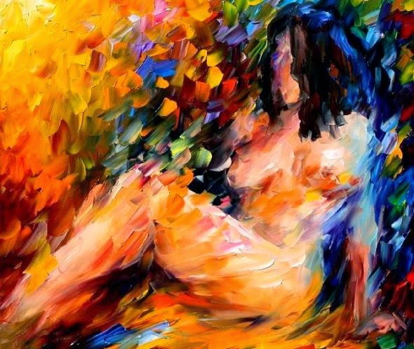 Leonid Afremov pinturas a óleo impressionista sensual mulheres