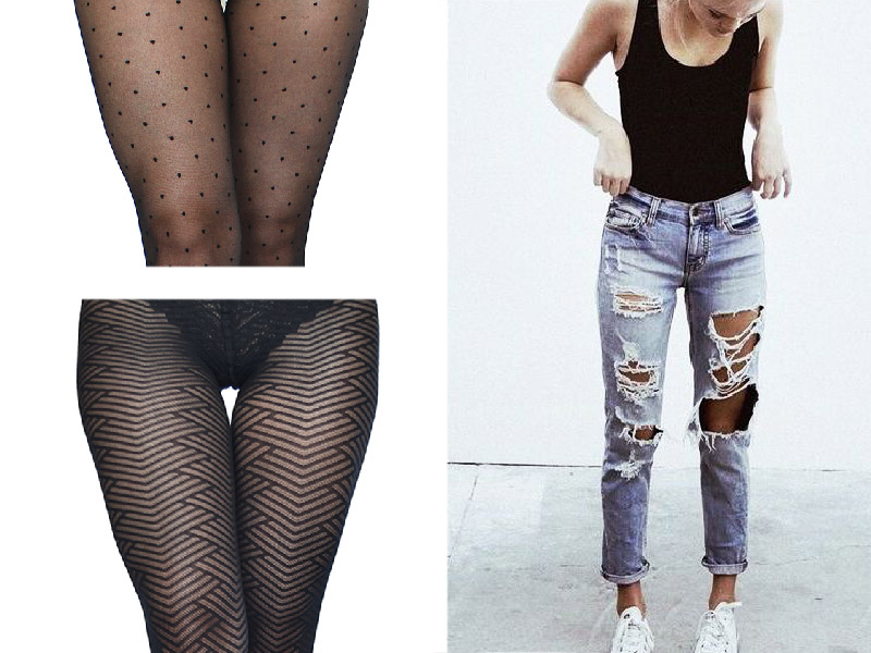 Tights and jeans with holes Fashionmylegs The tights and hosiery blog