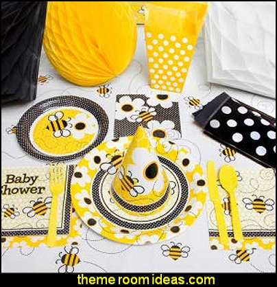Bumble Bee party tableware  bee themed party - bumble bee decorations - Bumble Bee Party Supplies - bumble bee themed party - Pooh themed birthday party - spring themed party - bee themed party decorations - bee themed table decorations - winnie the pooh party decorations - Bumblebee Balloon -  bumble bee costumes