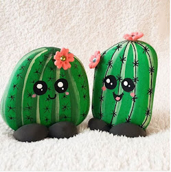 painted cactus rocks succulents rock painting cacti adorable happy idea