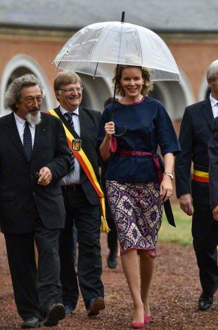 Queen Mathilde of Belgium visited the 'La Salle de Pendus' exhibition at MAC's 