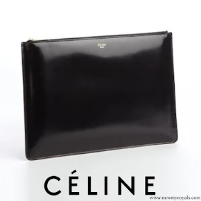 Crown Princess Mette-Marit carried Celine black black patent leather clutch