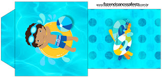 Fiesta en la Piscina, Niño Moreno: Etiquetas para Candy Bar para Imprimir Gratis. Etiqueta para el Té para imprimir gratis de Fiesta en la Piscina, Niño Moreno.