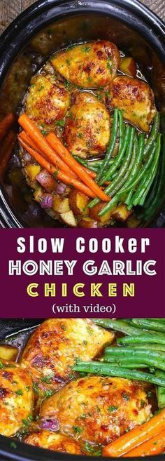 *repinned by @pleasantlypaige, check in for more great pins* The easiest, most unbelievably delicious Slow Cooker Honey Garlic Chicken With Veggies. It’s one of my favorite crock pot recipes. Succulent chicken cooked in honey, garlic, soy sauce and mixed vegetables. Preparation is an easy 15 minutes. Easy one pot recipe. Video recipe. | Tipbuzz.com #slowcooker #crockpot #SlowCookerChicken #HoneyGarlicChicken