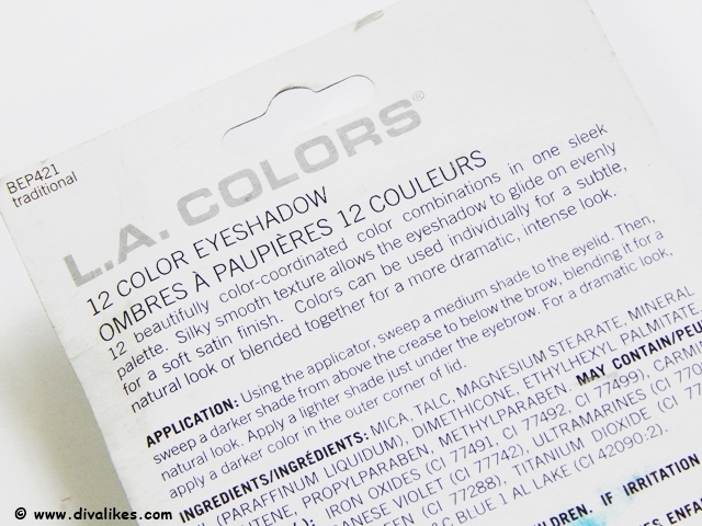L.A.Colors 12 Color Eyeshadow Traditional