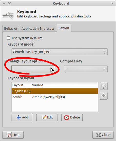 Membuat shortcut untuk mengubah layout keyboard. Change layout keyboard untuk membuat shortcut jalan pintas cara cepat mengubah layout keyboard Arab latin. Cara menulis text bahasa Arab di GNU/Linux Xubuntu Ubuntu XFCE untuk LibreOffice Inkscape dsb.