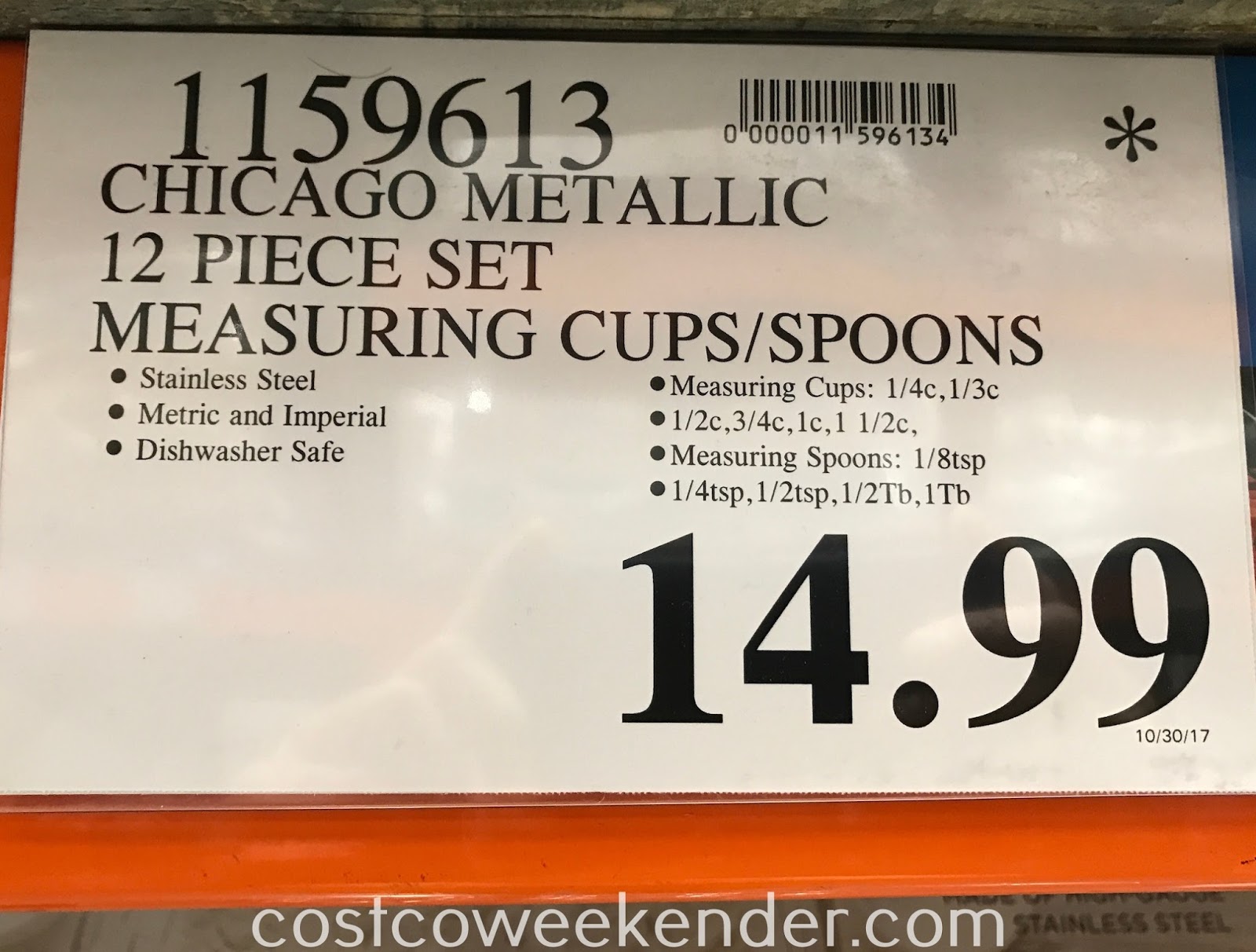 Chicago Metallic Measuring Cups and Spoons (12 pc set) Costco Weekender