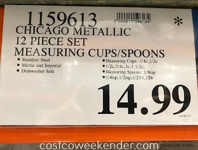 Deal for the Chicago Metallic Measuring Cups and Spoons 12-piece set at Costco