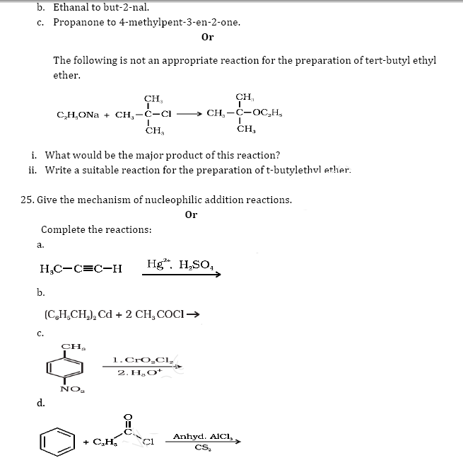 CBSE  Model test  paper   for class 12 Chemistry