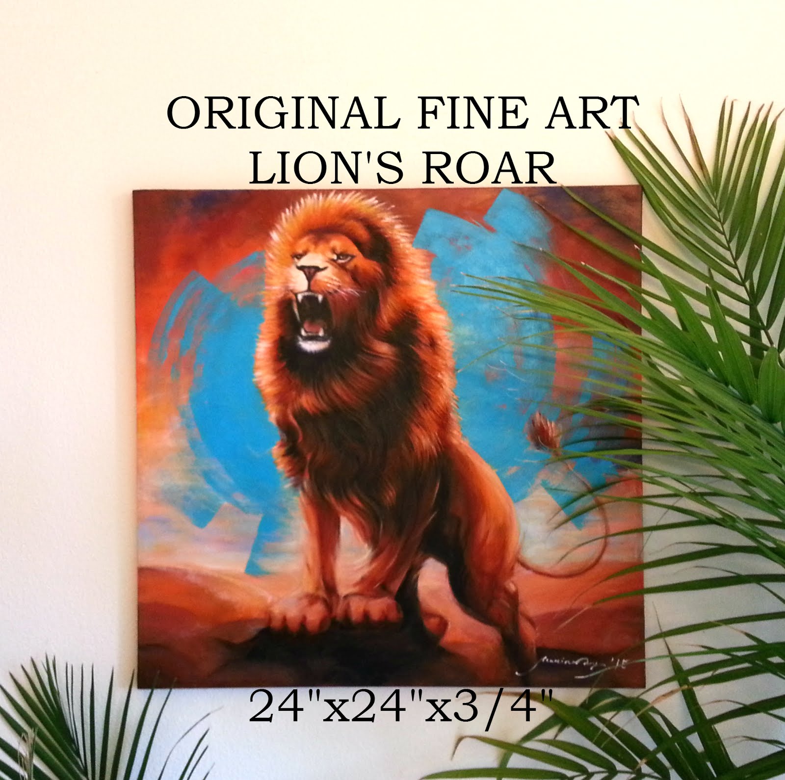 Joy of Art by Marina Joy Original Lion's Roar Painting