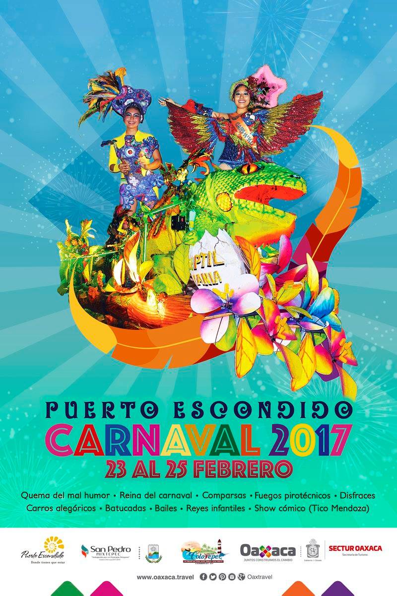 Actividades 2017 del Carnaval de Puerto Escondido, Oaxaca Vive Oaxaca