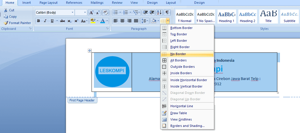 2 Cara Membuat Kop Surat Di Microsoft Word 2007 (Berhasil!) Mulai dari menggunakan aplikasi editing gambar 2 Cara Membuat Kop Surat Di Microsoft Word 2007 (Berhasil!)