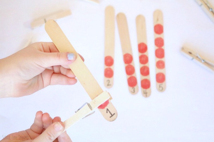 Clothespin Counting Math Activity from School Time Snippets