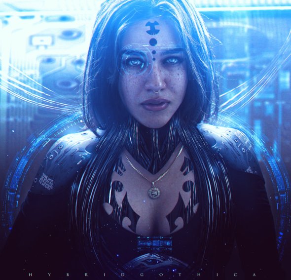 As foto-manipulações digitais de mulheres na ficção científica de Tansie Stephens Tansie Stephens hybridgothica deviantart artstation foto-manipulações photoshop mulheres ficção científica cyberpunk futurista autorretratos sombrio