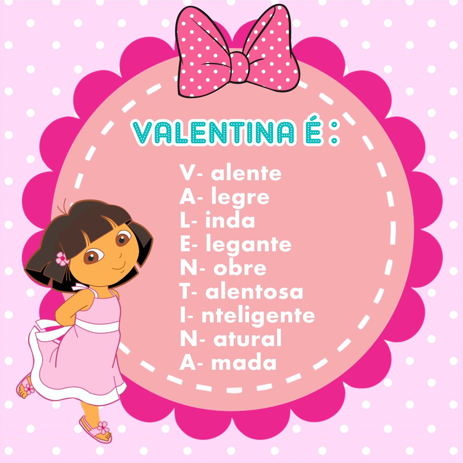 Desenho do nome Valentina para imprimir e pintar. Imagens de nomes