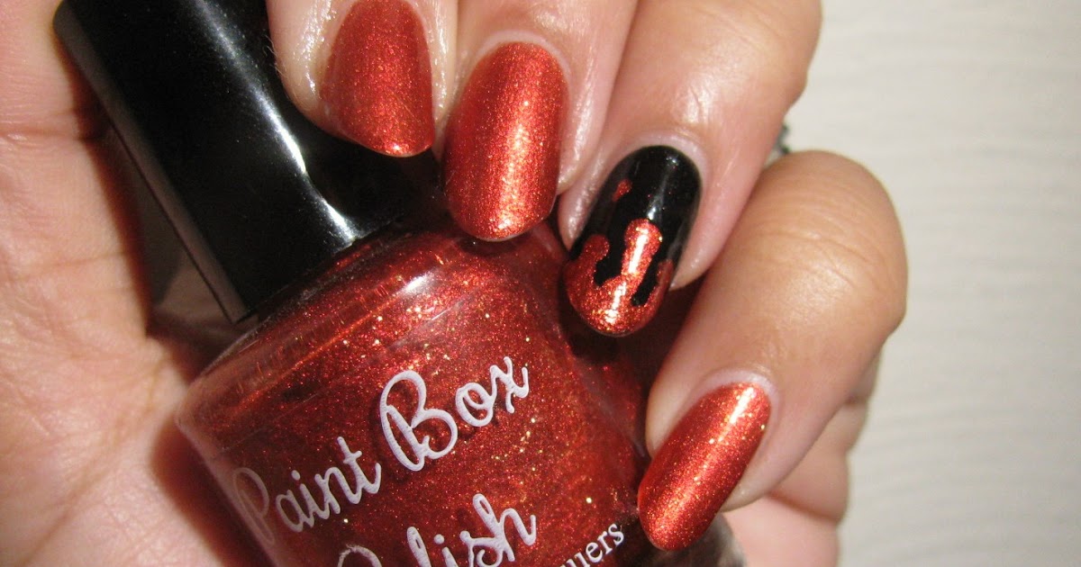 The Super Secret Nail Blog Easy Halloween Nail Art Orange And Black Drips