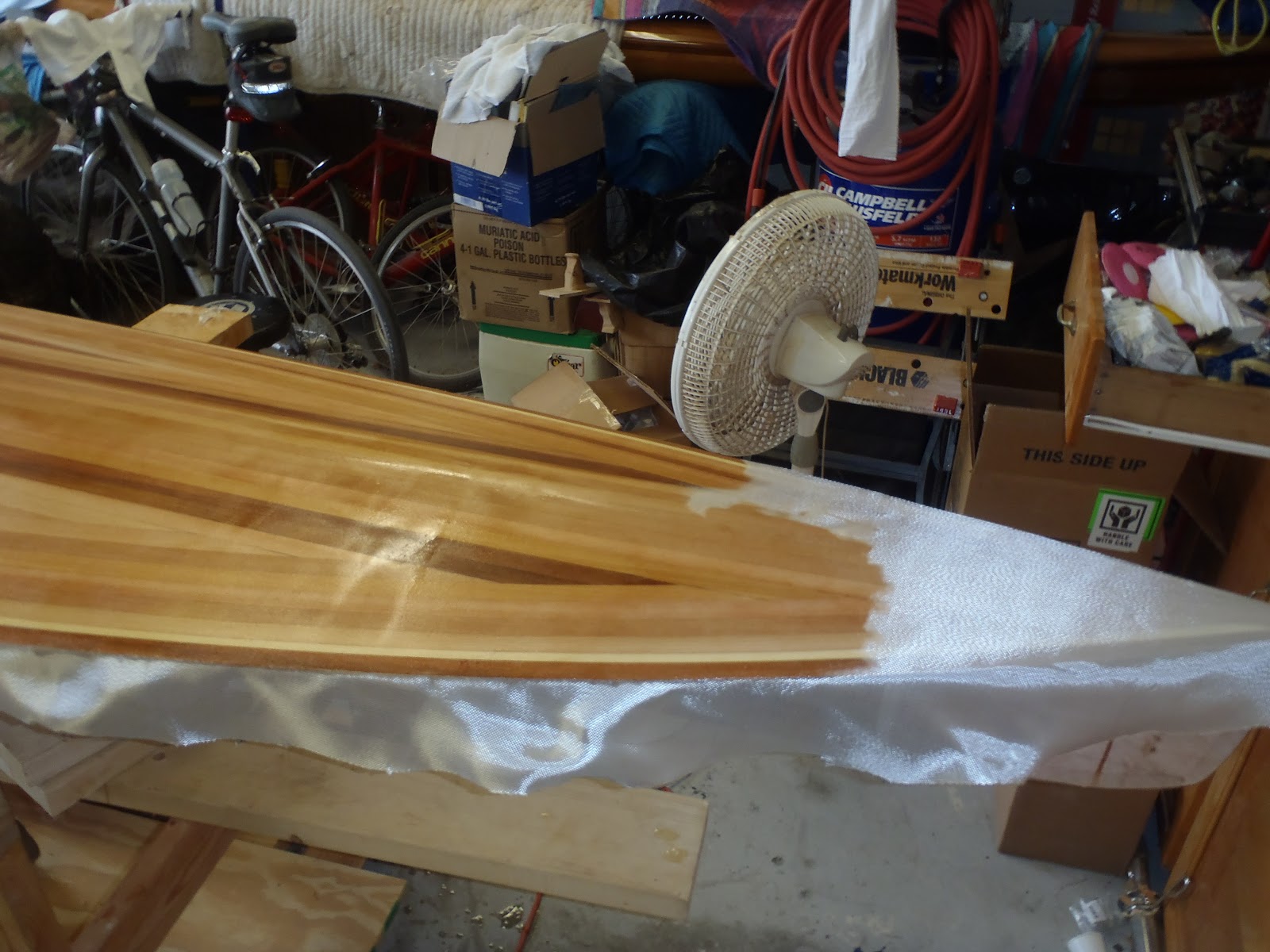 Guillemot "Simple Design" Kayak Build Fiberglassing the deck