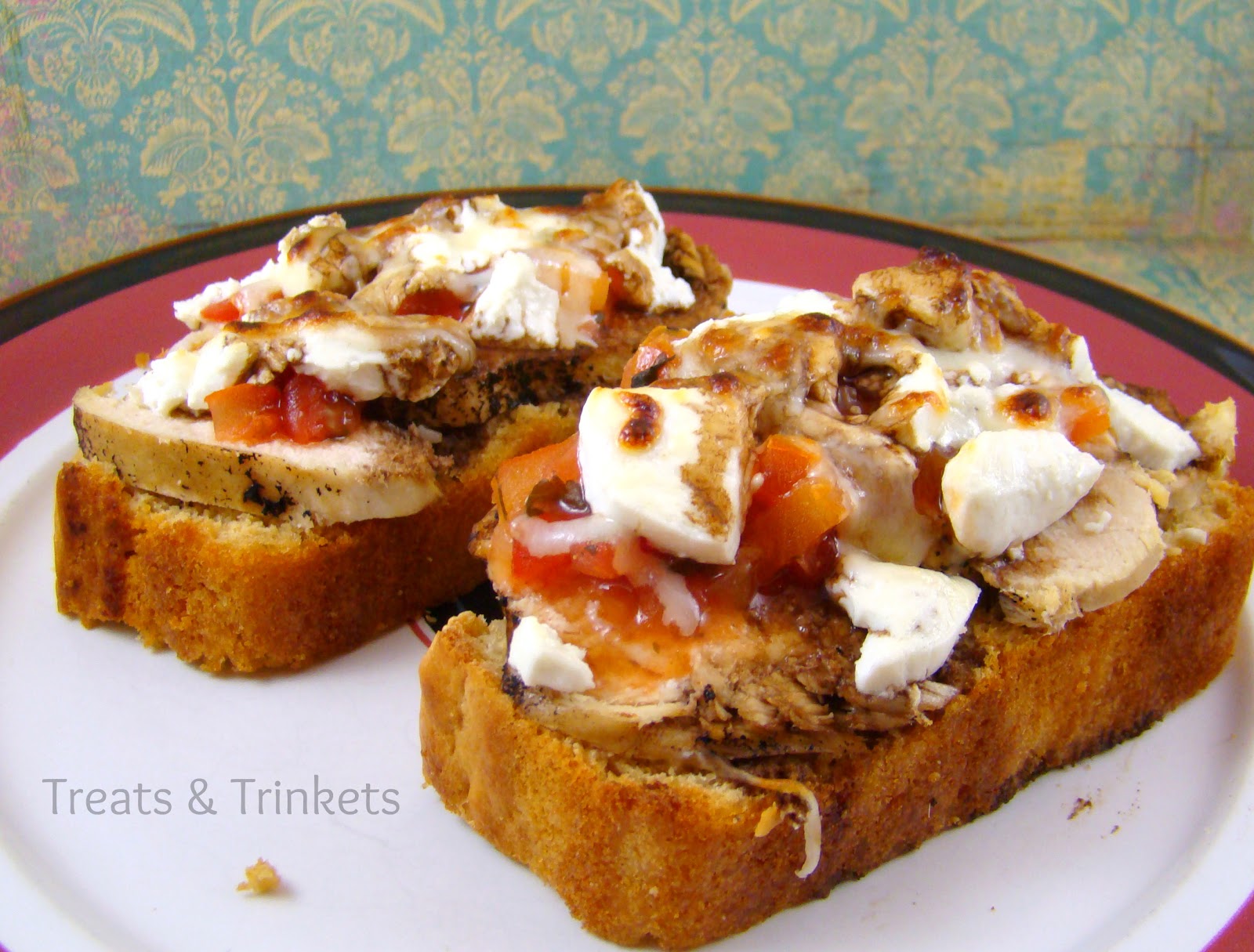 Treats & Trinkets Openfaced Balsamic Chicken & Goat Cheese Sandwich