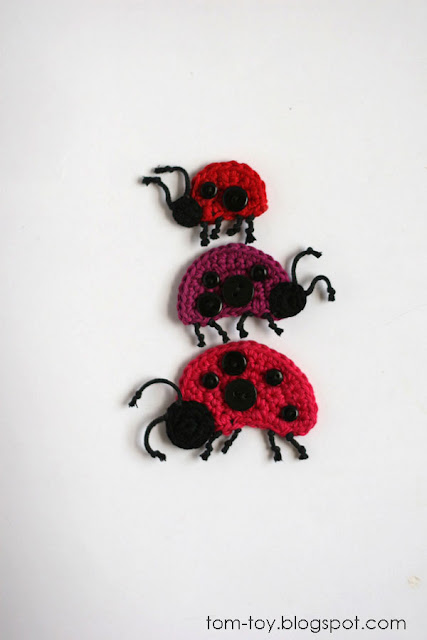 crochet ladybug applique