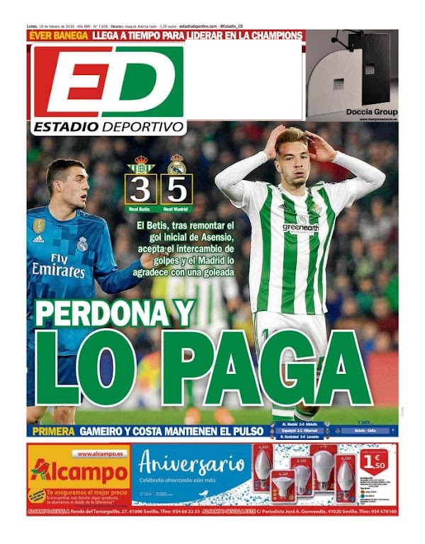 Betis, Estadio Deportivo: "Perdona y lo paga"