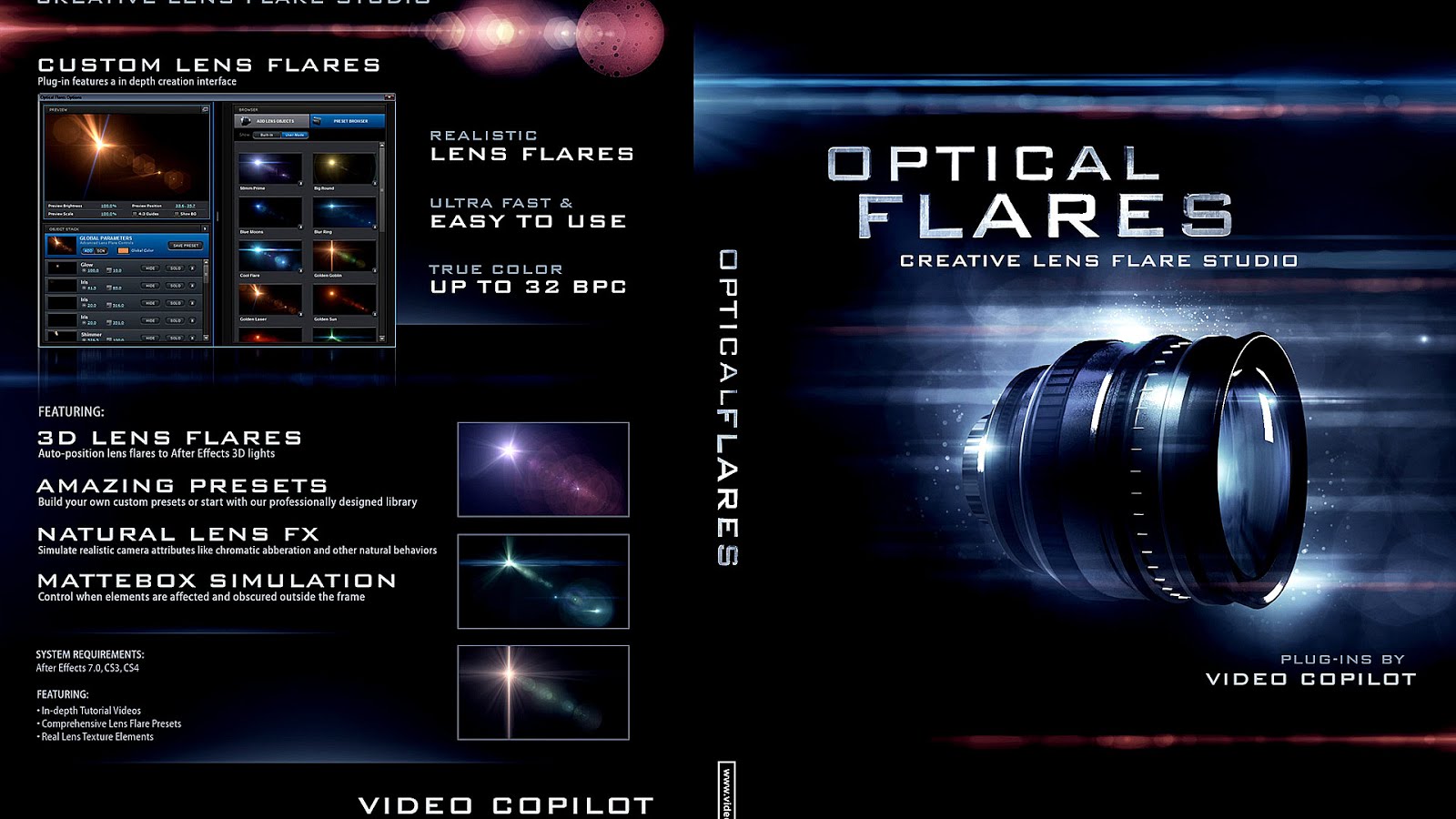 After Effects Optical Flares Effect Choices