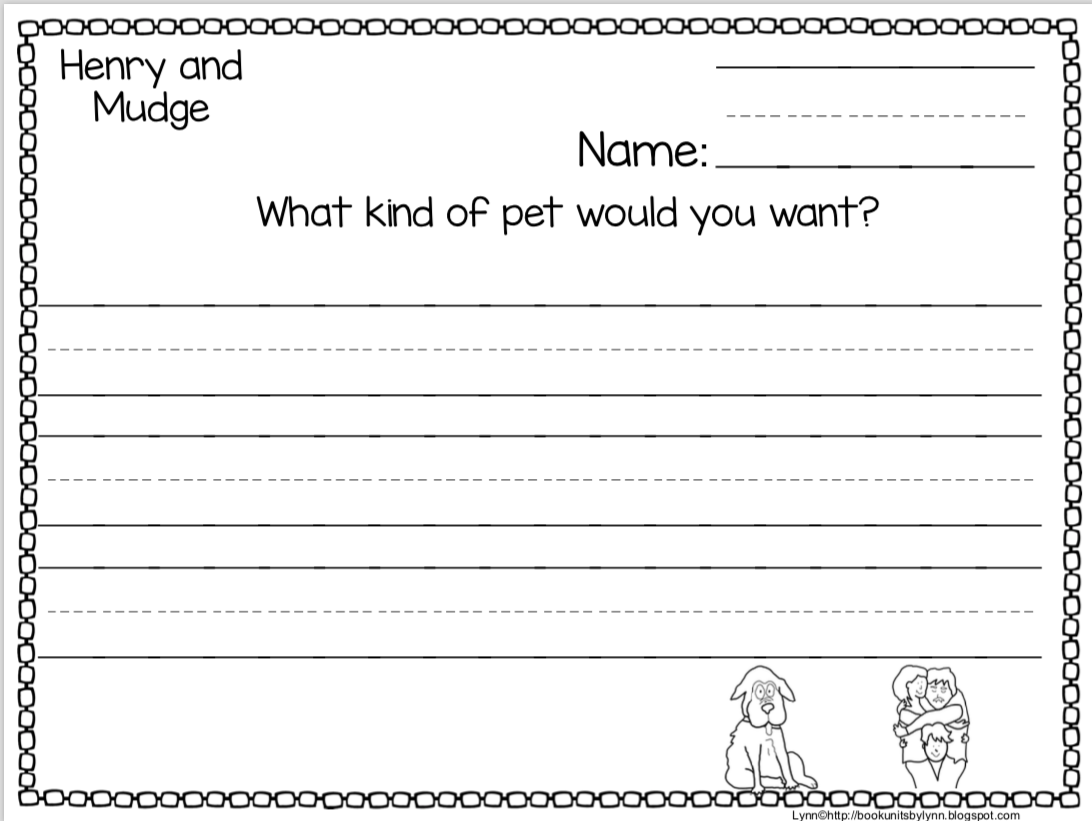 Henry and mudge book report form 08 picture